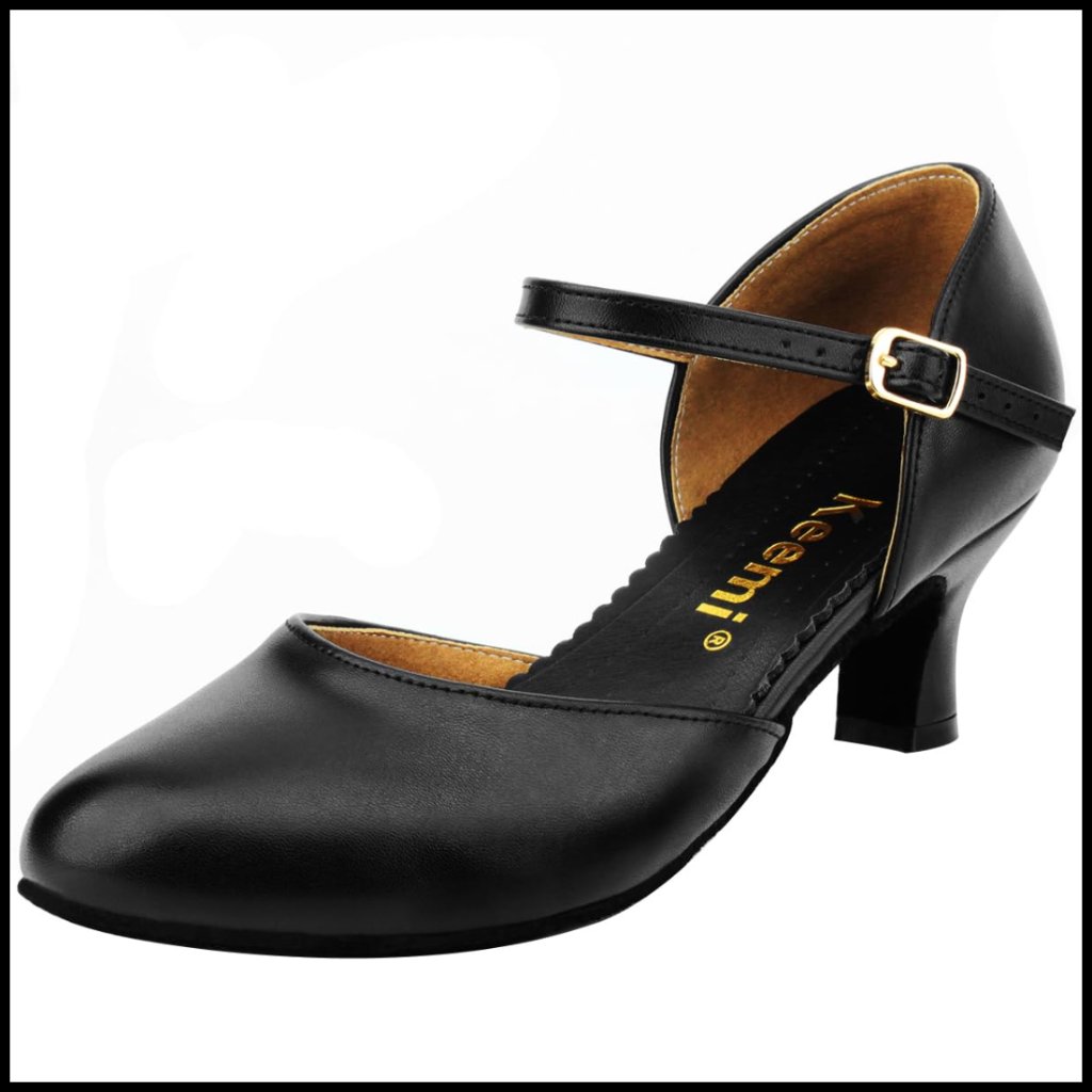 Leather Character Dance Heels Ankle Strap Elegant Classic Latin Salsa Tango